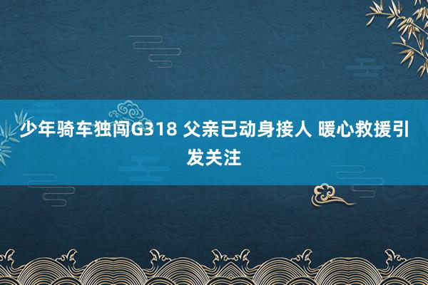 少年骑车独闯G318 父亲已动身接人 暖心救援引发关注
