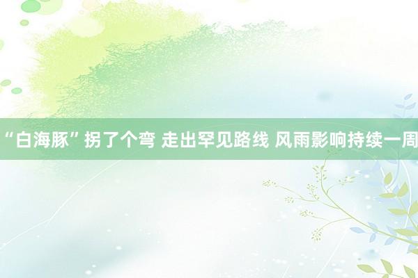 “白海豚”拐了个弯 走出罕见路线 风雨影响持续一周