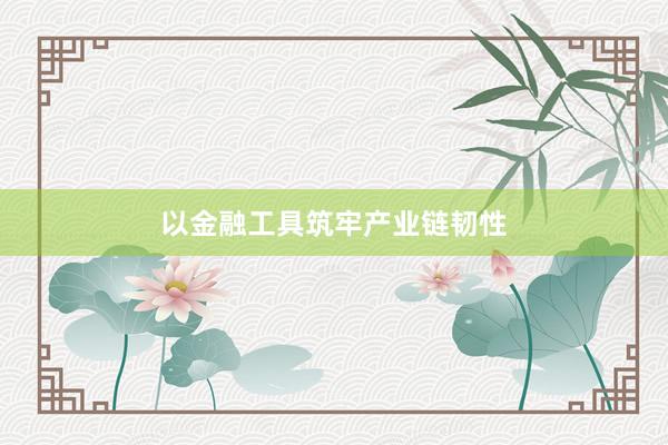 以金融工具筑牢产业链韧性