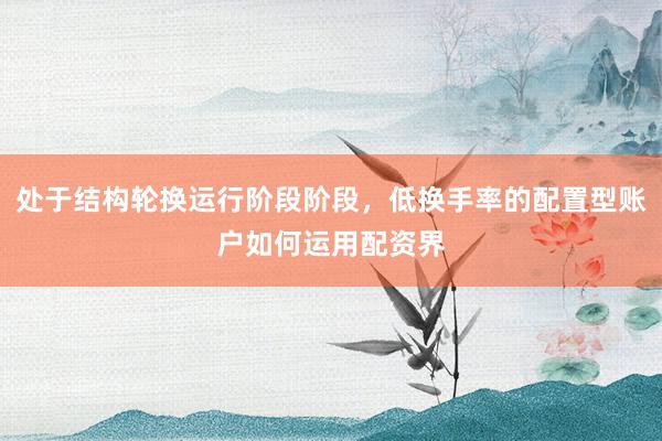 处于结构轮换运行阶段阶段，低换手率的配置型账户如何运用配资界