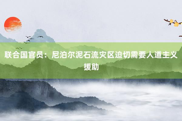 联合国官员：尼泊尔泥石流灾区迫切需要人道主义援助