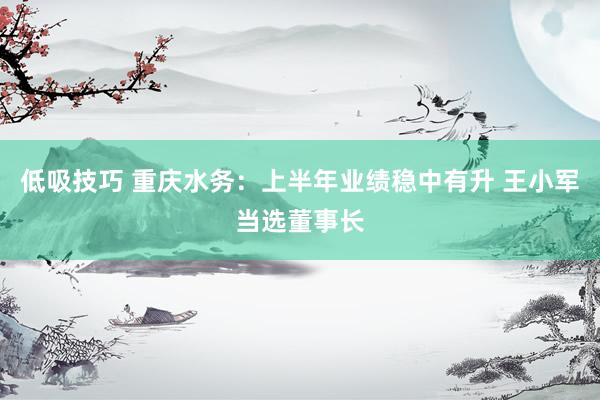 低吸技巧 重庆水务：上半年业绩稳中有升 王小军当选董事长