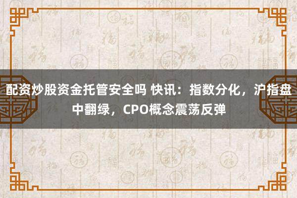配资炒股资金托管安全吗 快讯：指数分化，沪指盘中翻绿，CPO概念震荡反弹