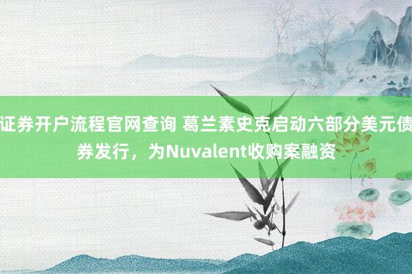 证券开户流程官网查询 葛兰素史克启动六部分美元债券发行，为Nuvalent收购案融资
