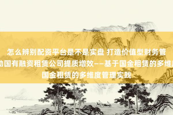 怎么辨别配资平台是不是实盘 打造价值型财务管理体系 推动国有融资租赁公司提质增效——基于国金租赁的多维度管理实践
